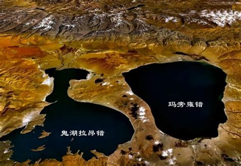 西藏仅隔百米的两个湖，源头相同，却一个是淡水湖，一个是咸水湖_拉昂_湖水_湖泊