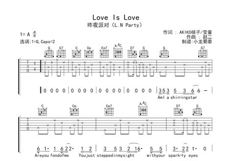 Love Is Love吉他谱_昨夜派对_G调弹唱54%专辑版 - 吉他世界