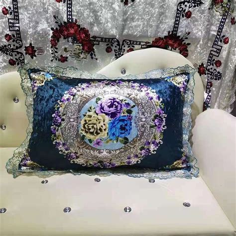 浩娜家纺新疆维吾尔族民族风金丝绒糖果花边枕头沙发睡眠枕不含芯-阿里巴巴