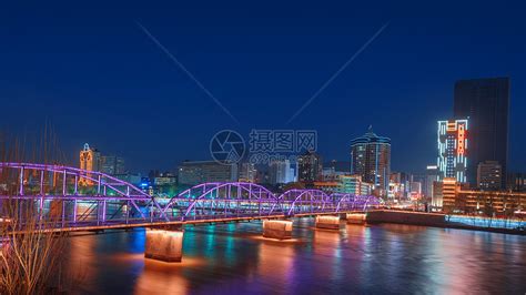 兰州中山桥夜景高清图片下载-正版图片501232302-摄图网