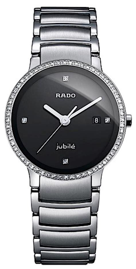 New Rado R30933713 Centrix Jubile Ladies Timepiece Black Dial 4 Diamonds