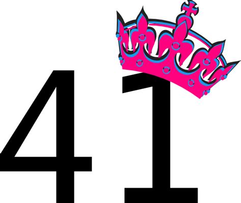 Pink Tilted Tiara And Number 41 Clip Art at Clker.com - vector clip art online, royalty free ...