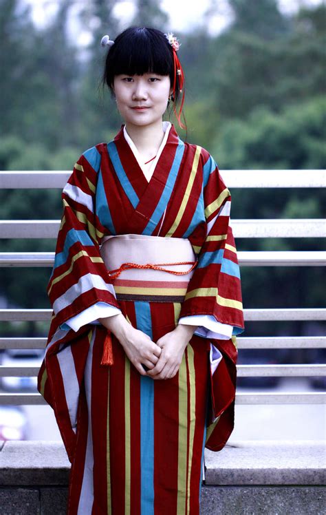 日本和服浴衣 红色小樱花和服全套和服女免熨烫防脱色涤纶材质-阿里巴巴