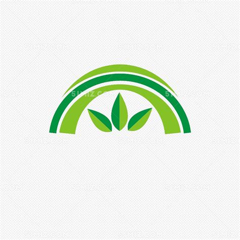 绿色彩虹状绿叶简约园林logo图片素材免费下载 - 觅知网