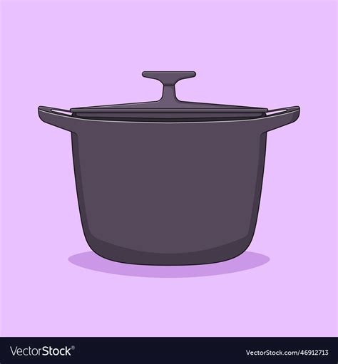 Cooking pot icon with outline for design element Vector Image