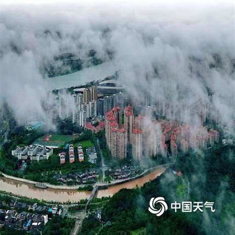 恍如仙境！航拍四川遂宁 雨后烟雨朦胧-图片-中国天气网
