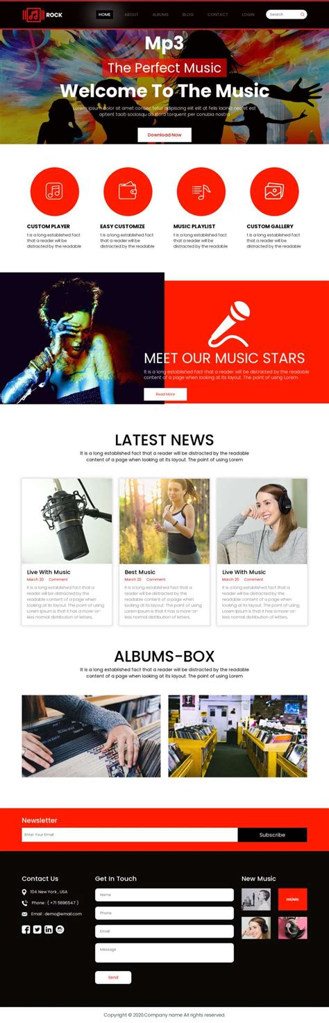 音乐网站设计模板，炫酷的音乐类网站模板-17素材网