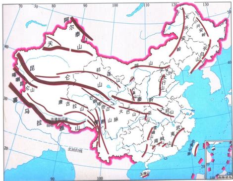 世界山脉地图图片