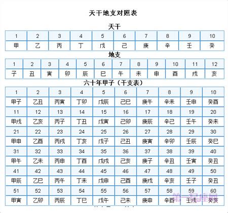 天干地支图图片