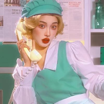 真人头像美式复古风女生