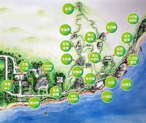 海南三亚景区手绘地图导览地图|插画|商业插画|景区手绘地图 - 原创作品 - 站酷 (ZCOOL)