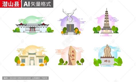 潜山县著名地标建筑景点素材,海报设计,画册/宣传单/广告,设计模板,汇图网www.huitu.com