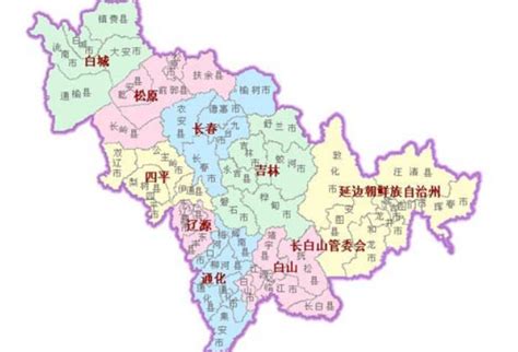 吉林省行政区划简图_素材中国sccnn.com