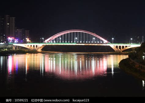 信丰桃江大桥夜景高清图片下载_红动中国