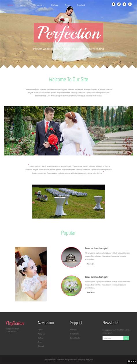 美妙婚礼策划服务响应式网站模板免费下载 - 模板王