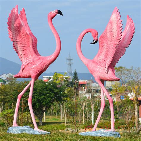 公园仿真火烈鸟雕塑-玻璃钢雕塑厂