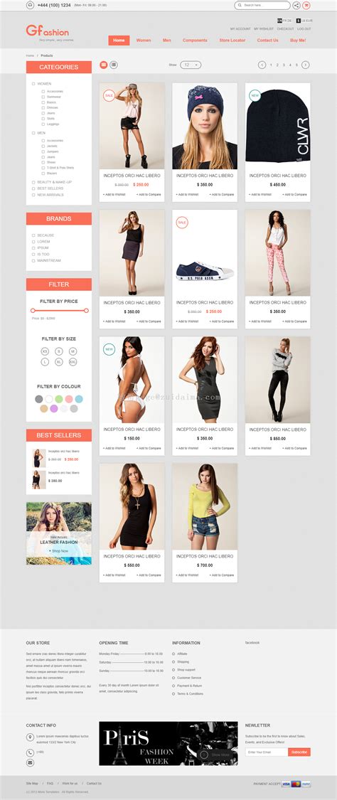 GFashion时尚服装商城响应式网站模板-代码-最代码