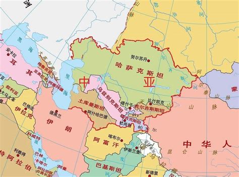 中亚地形图图片