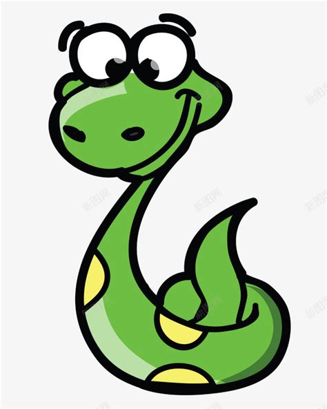 绿色蛇超萌卡通手绘Q版动物png图片免费下载-素材7QzqWqaqg-新图网