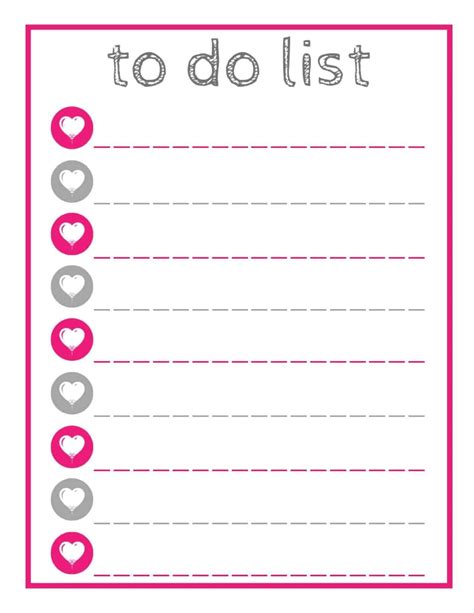 Pretty To do List - Grey and Pink