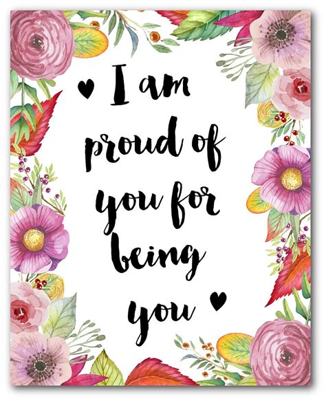 Amazon.com: I Am Proud Of You For Being You Print, Inspirational Quote ...