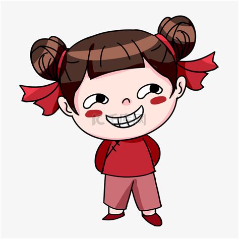 卡通小女孩贱笑表情包素材图片免费下载-千库网