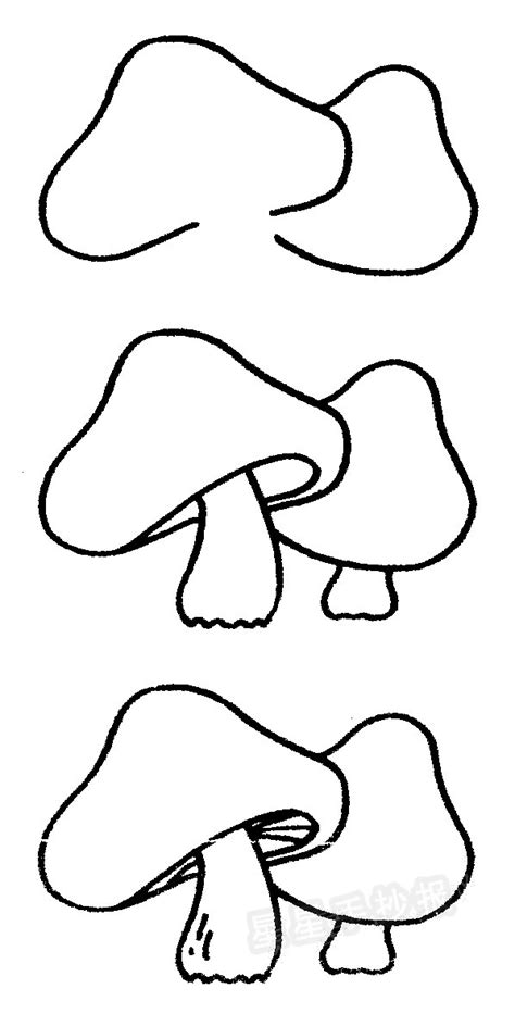蘑菇简笔画图片步骤教程
