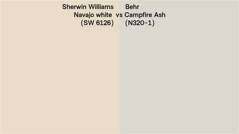 Sherwin Williams Navajo white (SW 6126) vs Behr Campfire Ash (N320-1 ...