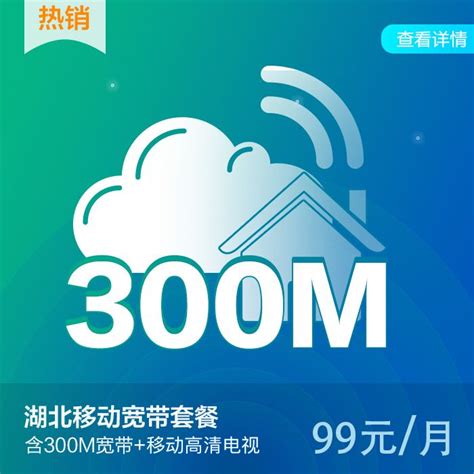 【中国移动】湖北移动300M宽带（99元/月）_网上营业厅