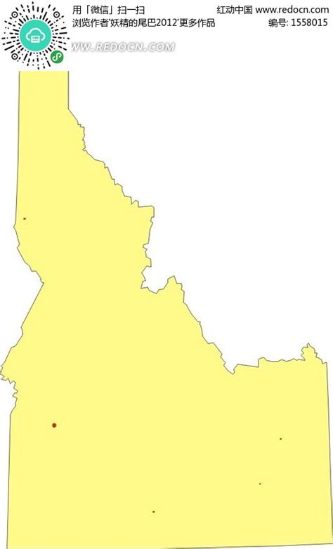 黄色爱达荷州矢量地图EPS素材免费下载_红动网