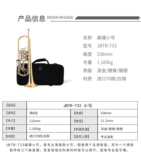 JBTR-733小号降B调扁键小号 进口70铜-天津市津宝乐器有限公司