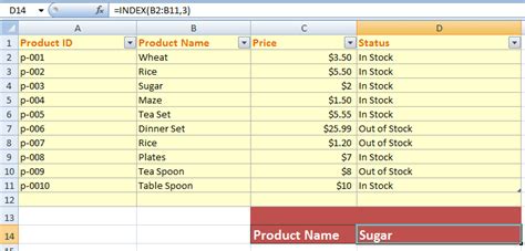 How to use the INDEX function in Excel?