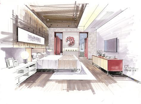 室内手绘-草图设计方案展示|空间|家装设计|天津室内设计培训 - 原创作品 - 站酷 (ZCOOL)