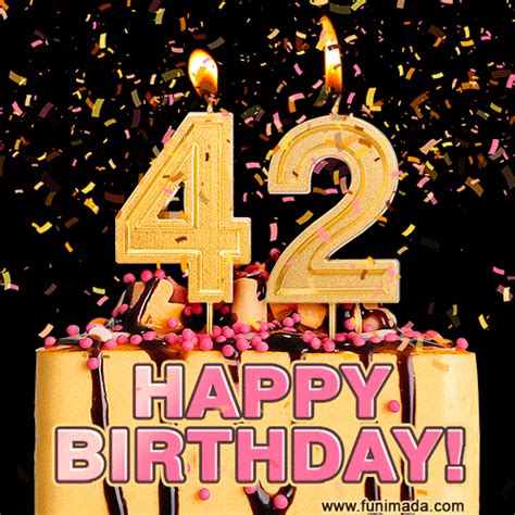 Wishing you many golden years ahead! Happy 42nd birthday animated ...