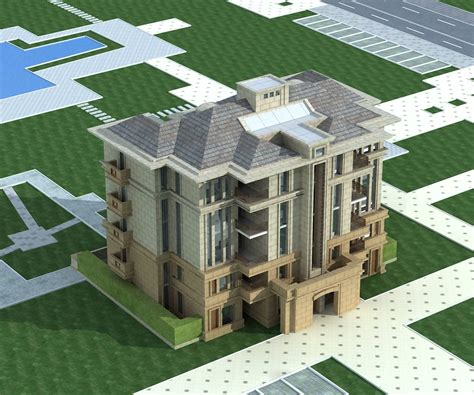欧式双拼别墅3dmax 模型下载-光辉城市