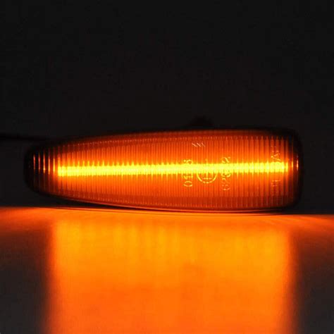 Smoked Sequential Amber LED Side Marker Light For Mitsubishi Lancer Evo ...