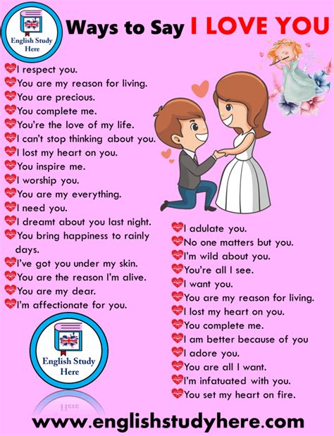 30 Different Ways to Say I LOVE YOU in English - English Study Here