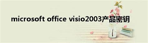 microsoft office visio2003产品密钥_环球知识网