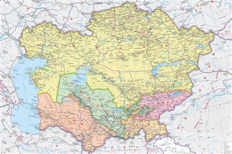 哈萨克斯坦地图,哈萨克斯坦地图中文版,哈萨克斯坦地图全图 - 世界地图全图 - 地理教师网