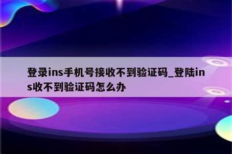 登录ins手机号接收不到验证码_登陆ins收不到验证码怎么办 - INS相关 - APPid共享网