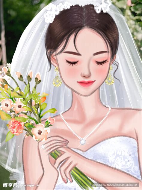 非主流新娘手绘头像