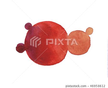 Watercolor hand painting round shapes on white - Stock Illustration ...