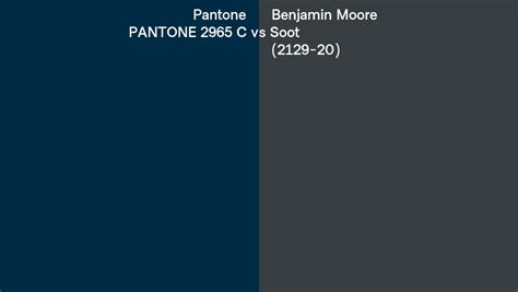 Pantone 2965 C vs Benjamin Moore Soot (2129-20) side by side comparison