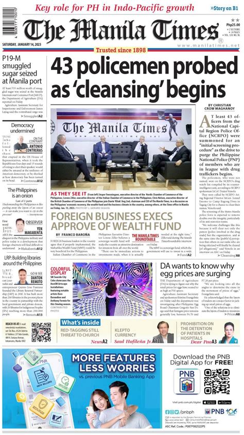 The Manila Times FrontPage | Jan. 14, 2023 | The Manila Times
