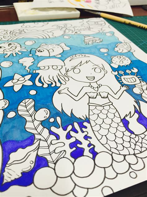 海底世界美人鱼儿童画 - 堆糖，美图壁纸兴趣社区