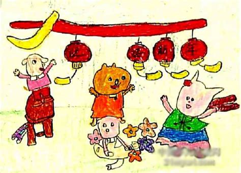 庆元旦儿童画作品图片（34p） - 有点网 - 好手艺