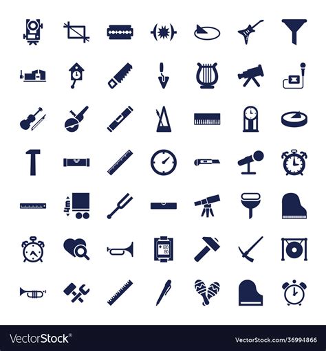 49 instrument icons Royalty Free Vector Image - VectorStock