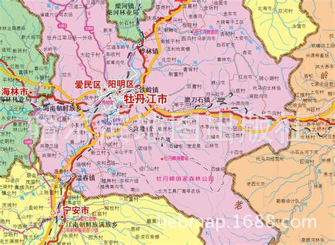 黑龙江省 牡丹江市地图 行政区划-阿里巴巴
