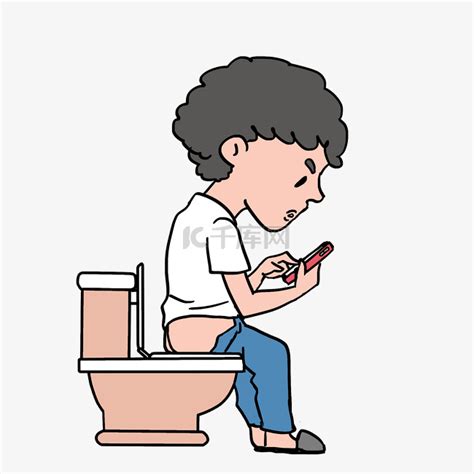 上厕所玩手机的男子素材图片免费下载-千库网