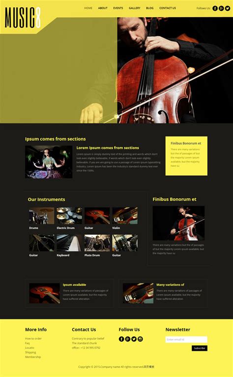 音乐网站设计模板源码素材免费下载_红动中国